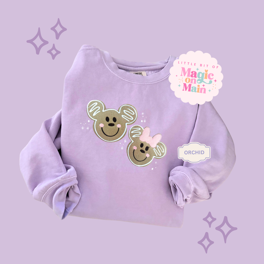 EMBROIDERED GINGERBREAD MICKEY & MINNIE - EXCLUSIVE TO MoM - ADULT SWEATSHIRT