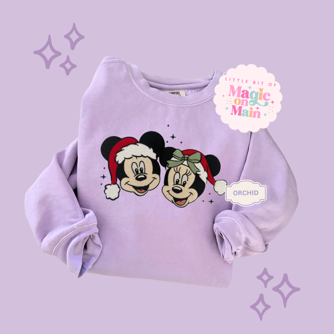 EMBROIDERED MICKEY & MINNIE CHRISTMAS - ADULT SWEATSHIRT