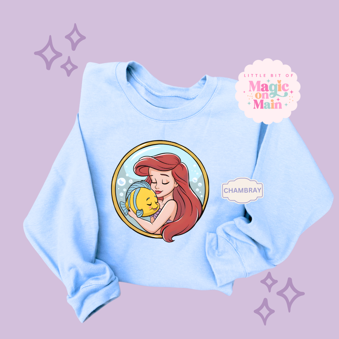 PRINTED MERMAID ROUND LOCKET - EXCLUSIVE TO MoM - ADULT SWEATSHIRT 10056