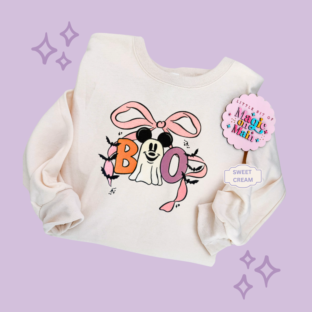 EMBROIDERED BOO (no text) - ADULT SWEATSHIRT