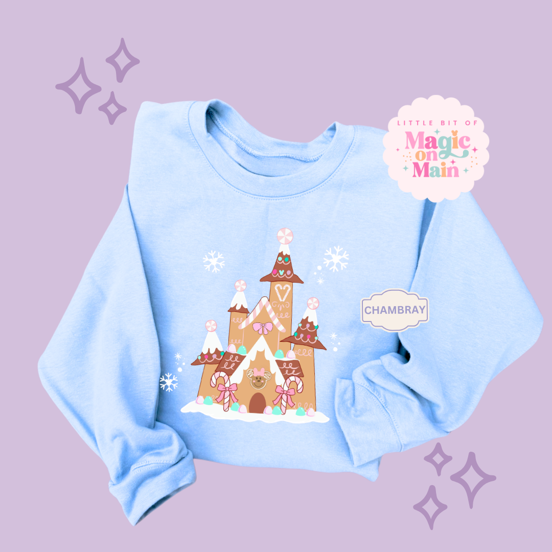 PRINTED GINGERBREAD CASTLE - EXCLUSIVE TO MoM - ADULT SWEATSHIRT