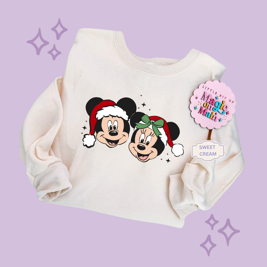 PRINTED MICKEY & MINNIE CHRISTMAS - ADULT SWEATSHIRT