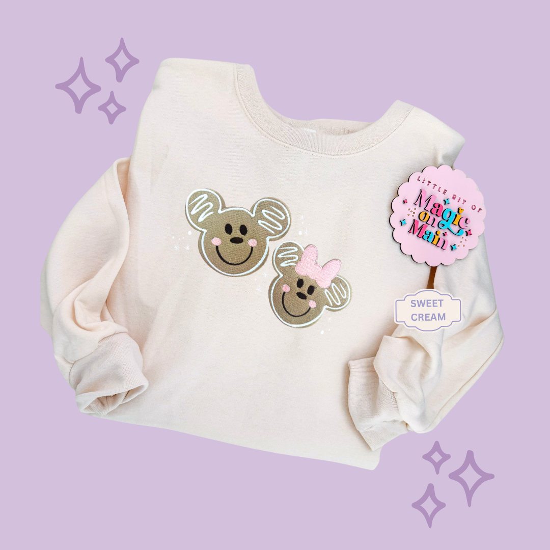 EMBROIDERED GINGERBREAD MICKEY & MINNIE - EXCLUSIVE TO MoM - ADULT SWEATSHIRT