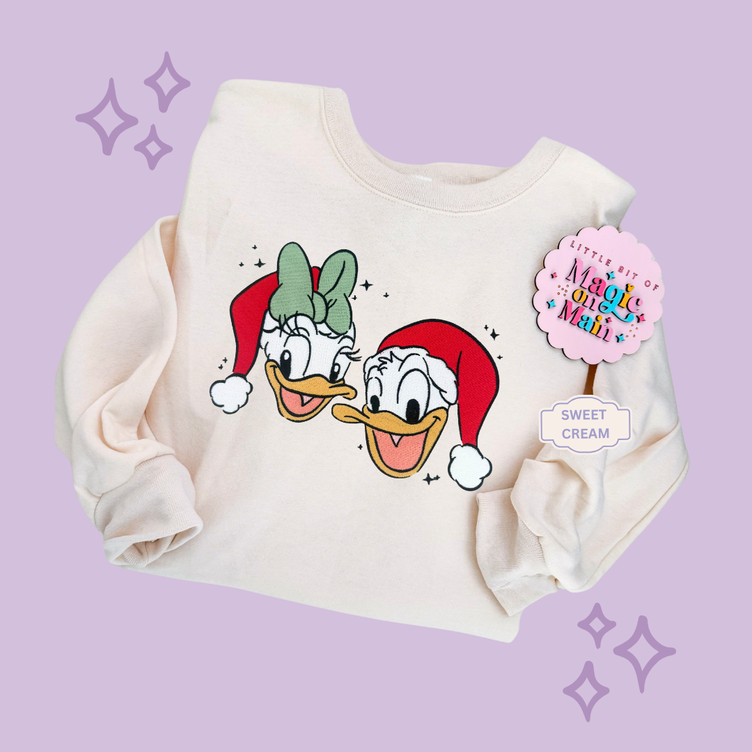 EMBROIDERED DONALD & DAISY CHRISTMAS - ADULT SWEATSHIRT