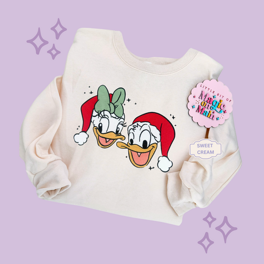EMBROIDERED DONALD & DAISY CHRISTMAS - ADULT SWEATSHIRT