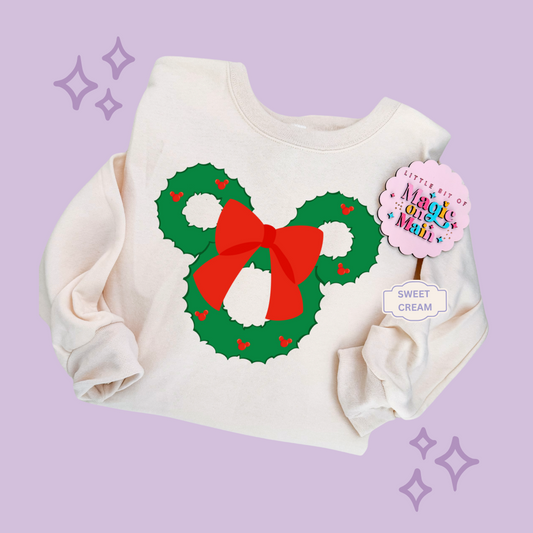PRINTED MICKEY WREATH - EXCLUSIVE TO MoM - ADULT SWEATSHIRT