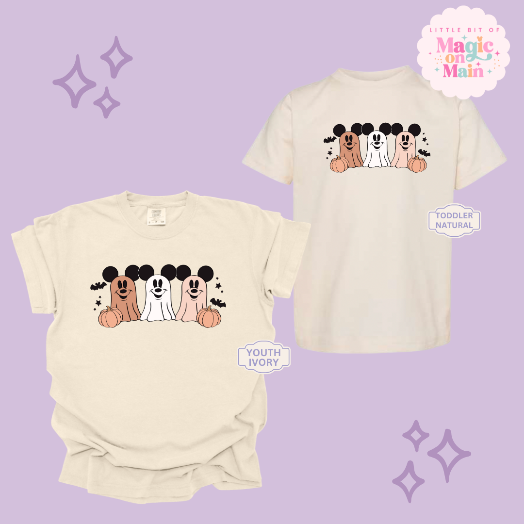 PRINTED 3 MICKEY GHOSTS - YOUTH/TODDLER