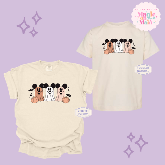 PRINTED 3 MICKEY GHOSTS - YOUTH/TODDLER