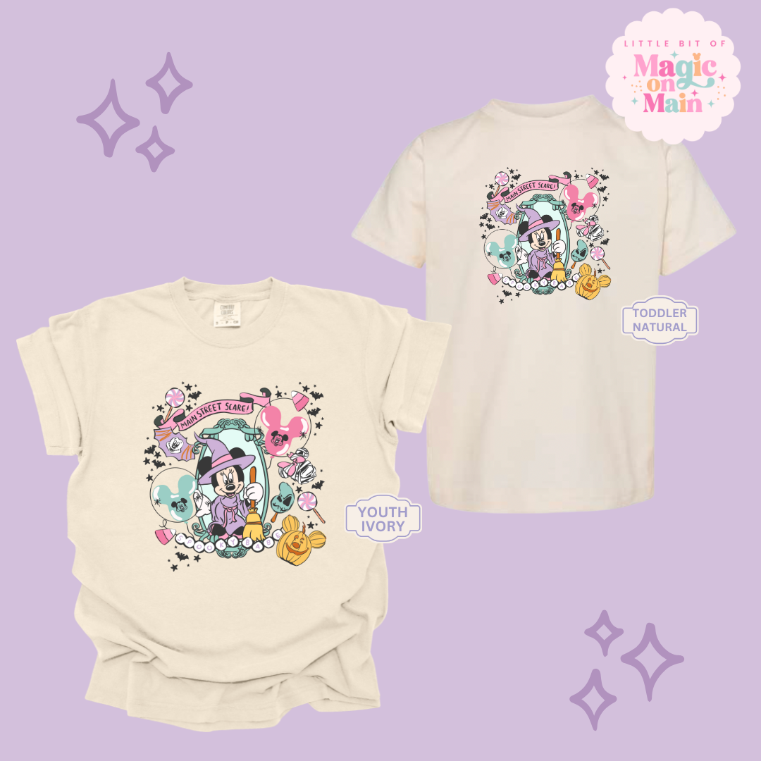 PRINTED NEON HALLOWEEN MINNIE - YOUTH/TODDLER