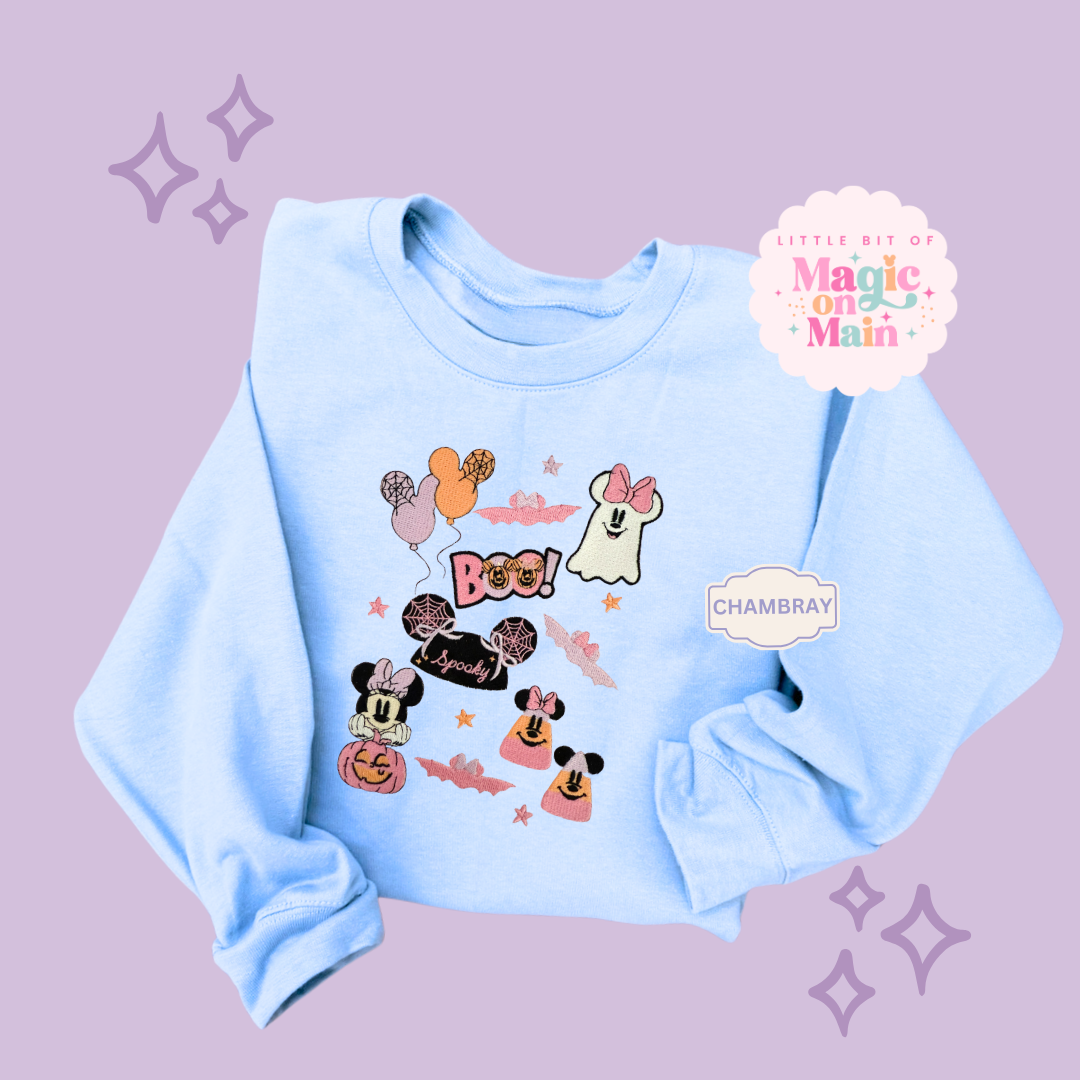 EMBROIDERED GHOULY HALLOWEEN - EXCLUSIVE TO MoM - ADULT SWEATSHIRT 10059