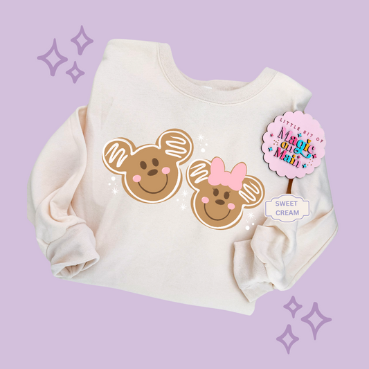PRINTED GINGERBREAD MICKEY & MINNIE - EXCLUSIVE TO MoM - ADULT SWEATSHIRT