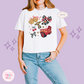 PRINTED RED CAR ELEMENTS COQUETTE - WOMENS BOXY T-SHIRT