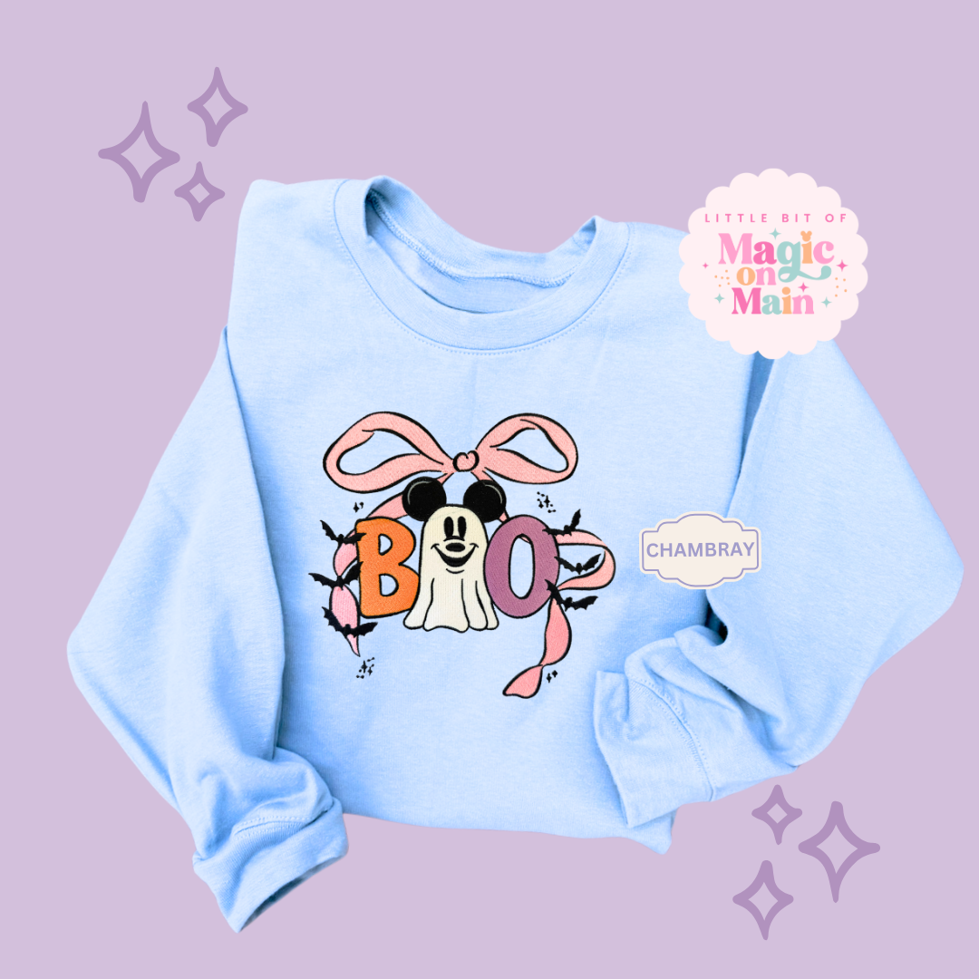 EMBROIDERED BOO - ADULT SWEATSHIRT 10061