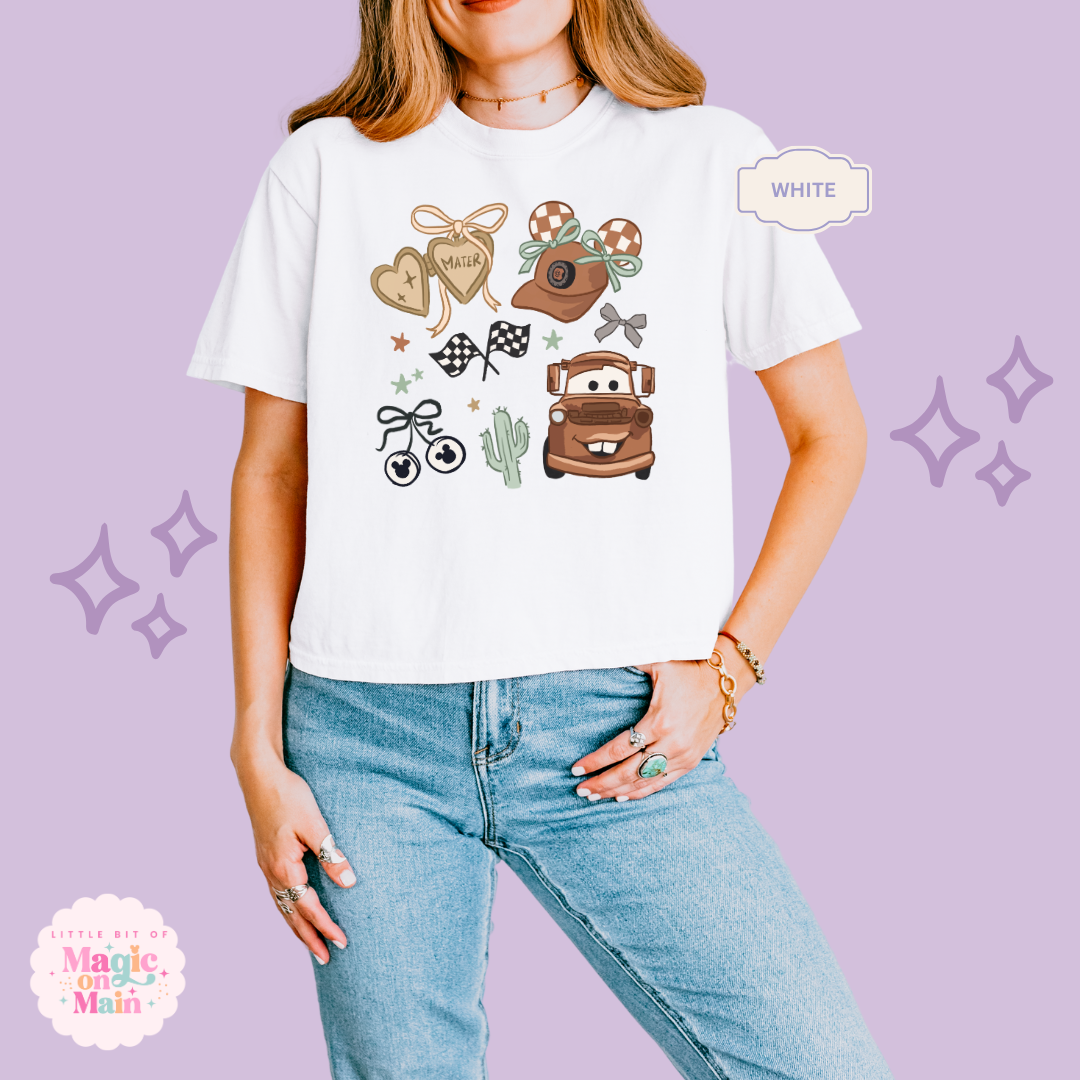 PRINTED BROWN TRUCK COQUETTE - WOMENS BOXY T-SHIRT