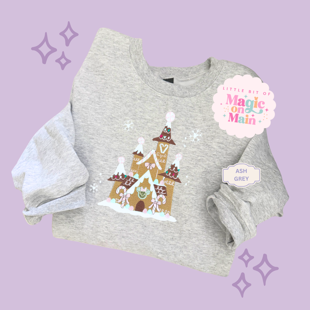 EMBROIDERED GINGERBREAD CASTLE - EXCLUSIVE TO MoM - ADULT SWEATSHIRT