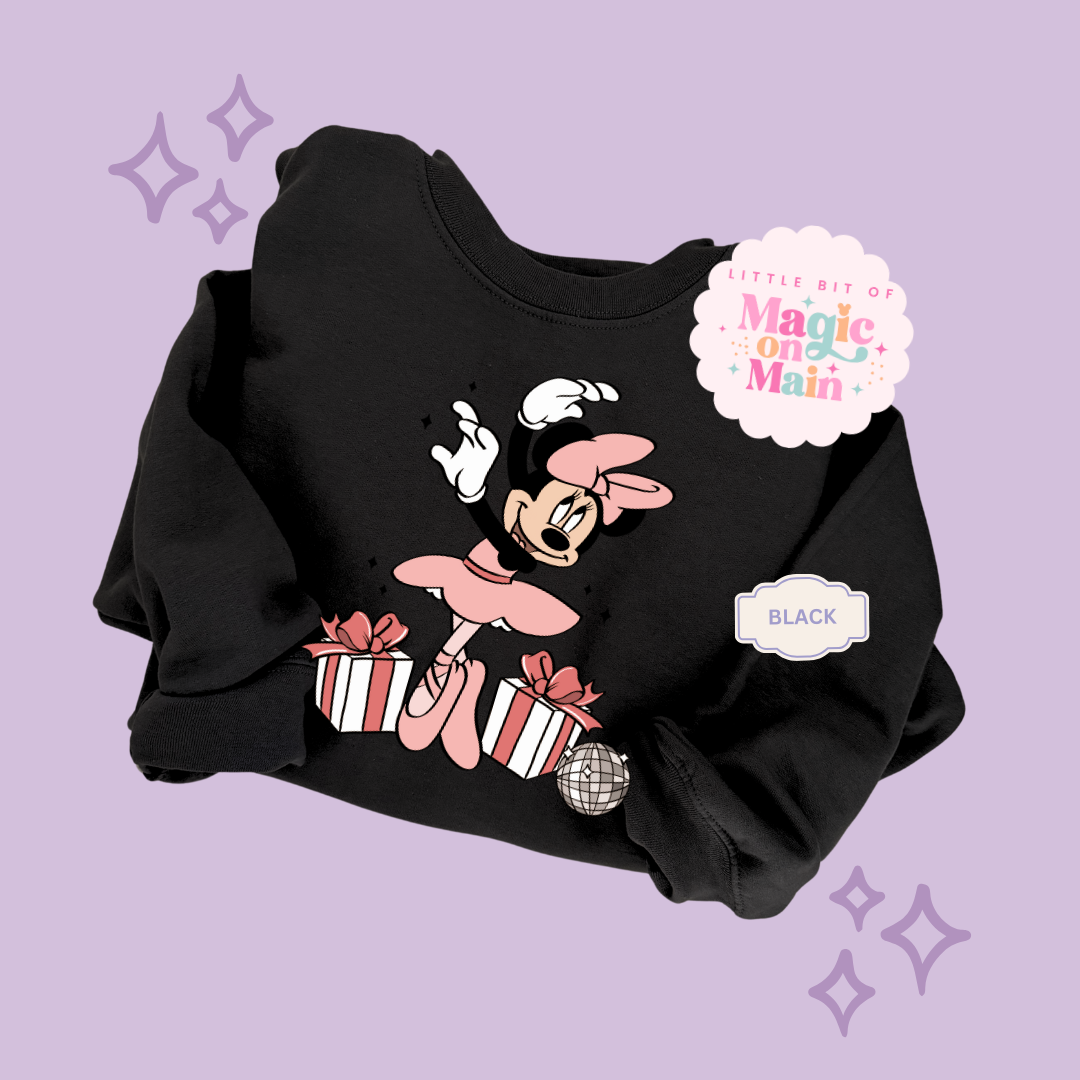PRINTED MINNIE CHRISTMAS BALLERINA - ADULT SWEATSHIRT