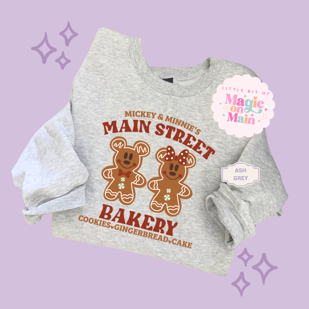 PRINTED MAIN STREET BAKERY RED  - ADULT SWEATSHIRT