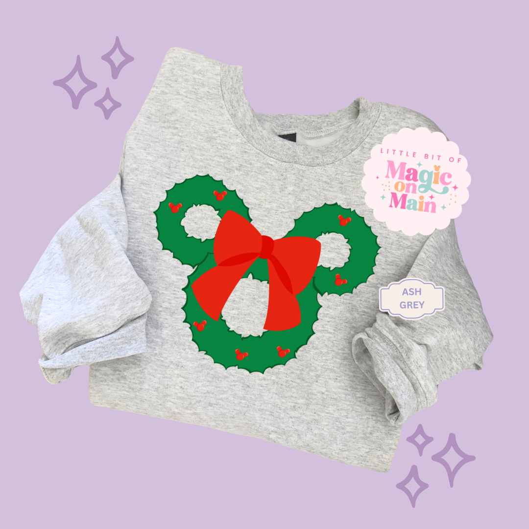 PRINTED MICKEY WREATH - EXCLUSIVE TO MoM - ADULT SWEATSHIRT