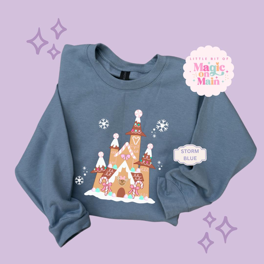 PRINTED GINGERBREAD CASTLE - EXCLUSIVE TO MoM - ADULT SWEATSHIRT