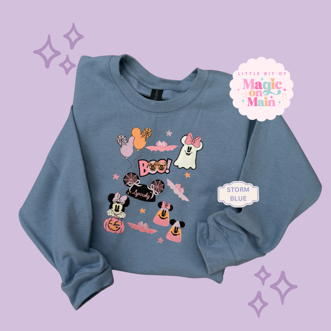 EMBROIDERED GHOULY HALLOWEEN - EXCLUSIVE TO MoM - ADULT SWEATSHIRT 10059
