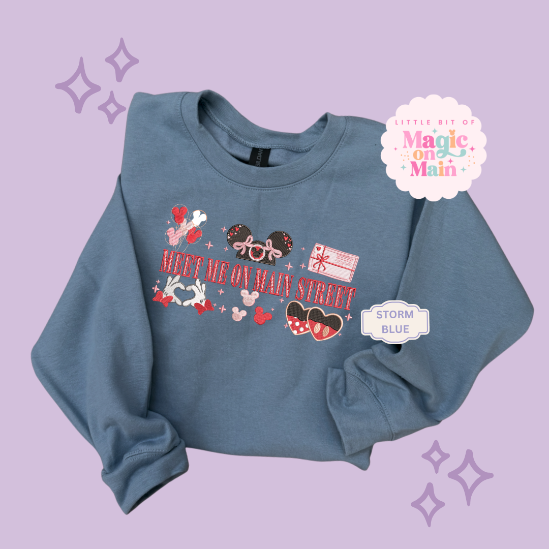 EMBROIDERED MEET ME ON MAIN STREET - EXCLUSIVE DESIGN TO MoM - ADULT SWEATSHIRT 10063