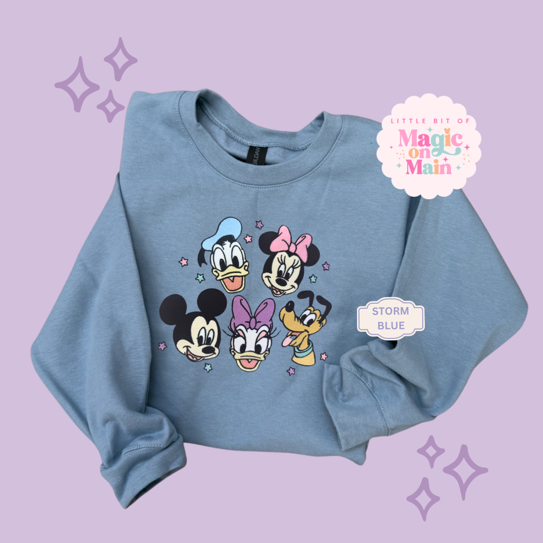 EMBROIDERED MCKY AND FRIENDS - ADULT SWEATSHIRT