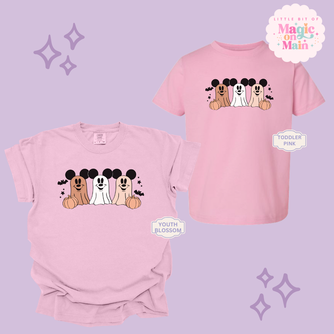 PRINTED 3 MICKEY GHOSTS - YOUTH/TODDLER