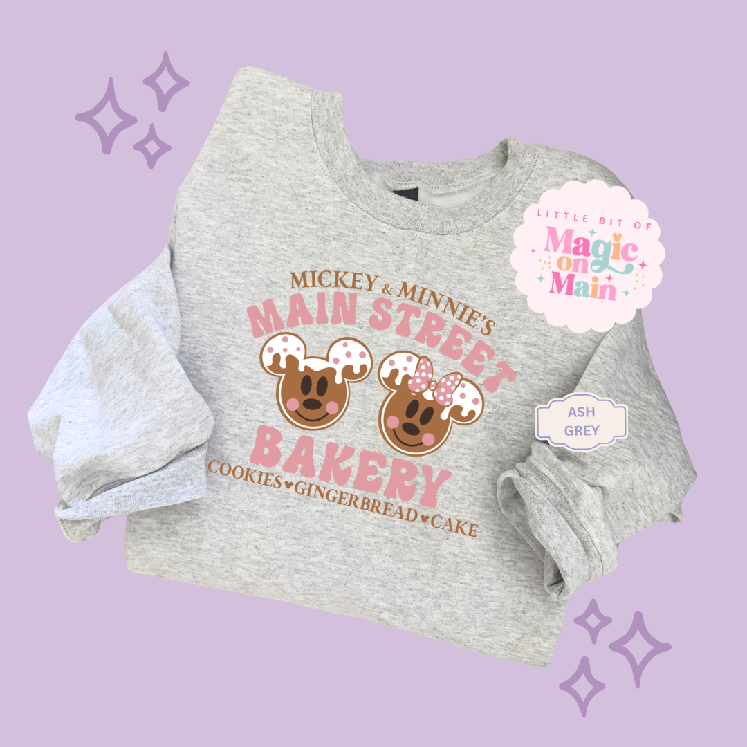 PRINTED MAIN STREET BAKERY PINK  - ADULT SWEATSHIRT