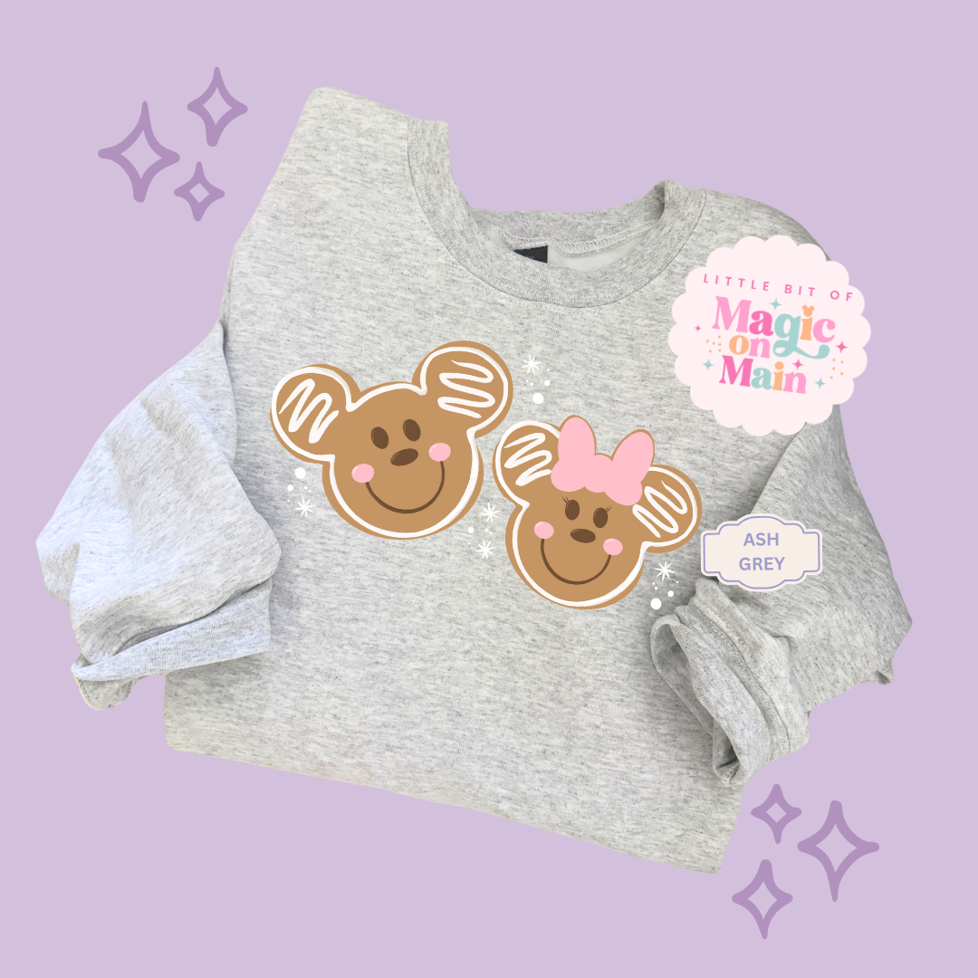 PRINTED GINGERBREAD MICKEY & MINNIE - EXCLUSIVE TO MoM - ADULT SWEATSHIRT