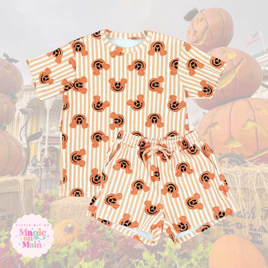 PREORDER ONLY - ANTICIPATED SHIP DATE JULY 15TH - 31ST-  MCKY PUMPKIN HEAVYWEIGHT COTTON WAFFLE KNIT LOUNGEWEAR