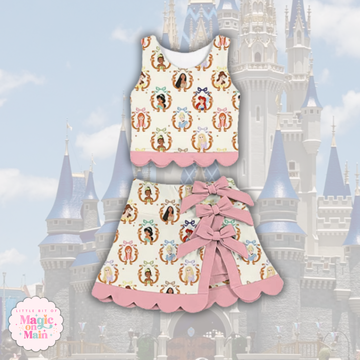 PREORDER PRINCESS - TWO PIECE SCALLOPED DRESS - EXCLUSIVE TO MoM - ANTICIPATED SHIP DATE LATE AUGUST/EARY SEPTEMBER