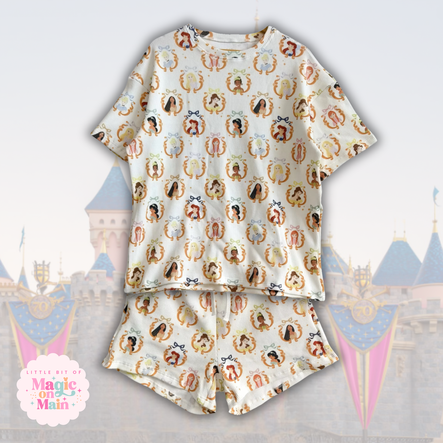 PREORDER ONLY - ANTICIPATED SHIP DATE SEPTEMBER- PRINCESS HEAVYWEIGHT COTTON WAFFLE KNIT LOUNGEWEAR