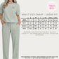 RTS - DUSTY SAGE - LOOSE WAFFLE TEXTURE BAMBOO LOUNGEWEAR