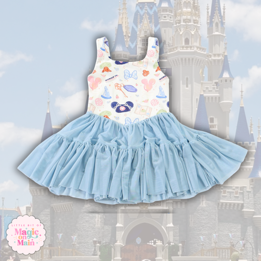 PREORDER WDW GIRLIE - RUFFLE MESH DRESS - EXCLUSIVE TO MoM - ANTICIPATED SHIP DATE LATE AUGUST/EARY SEPTEMBER