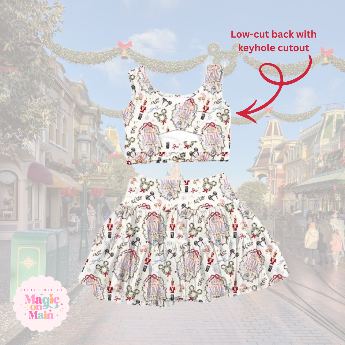 PREORDER NUTCRACKER - TWO PIECE CROPPED RUFFLE DRESS - ANTICIPATED SHIP DATE LATE OCTOBER / EARLY NOVEMBER