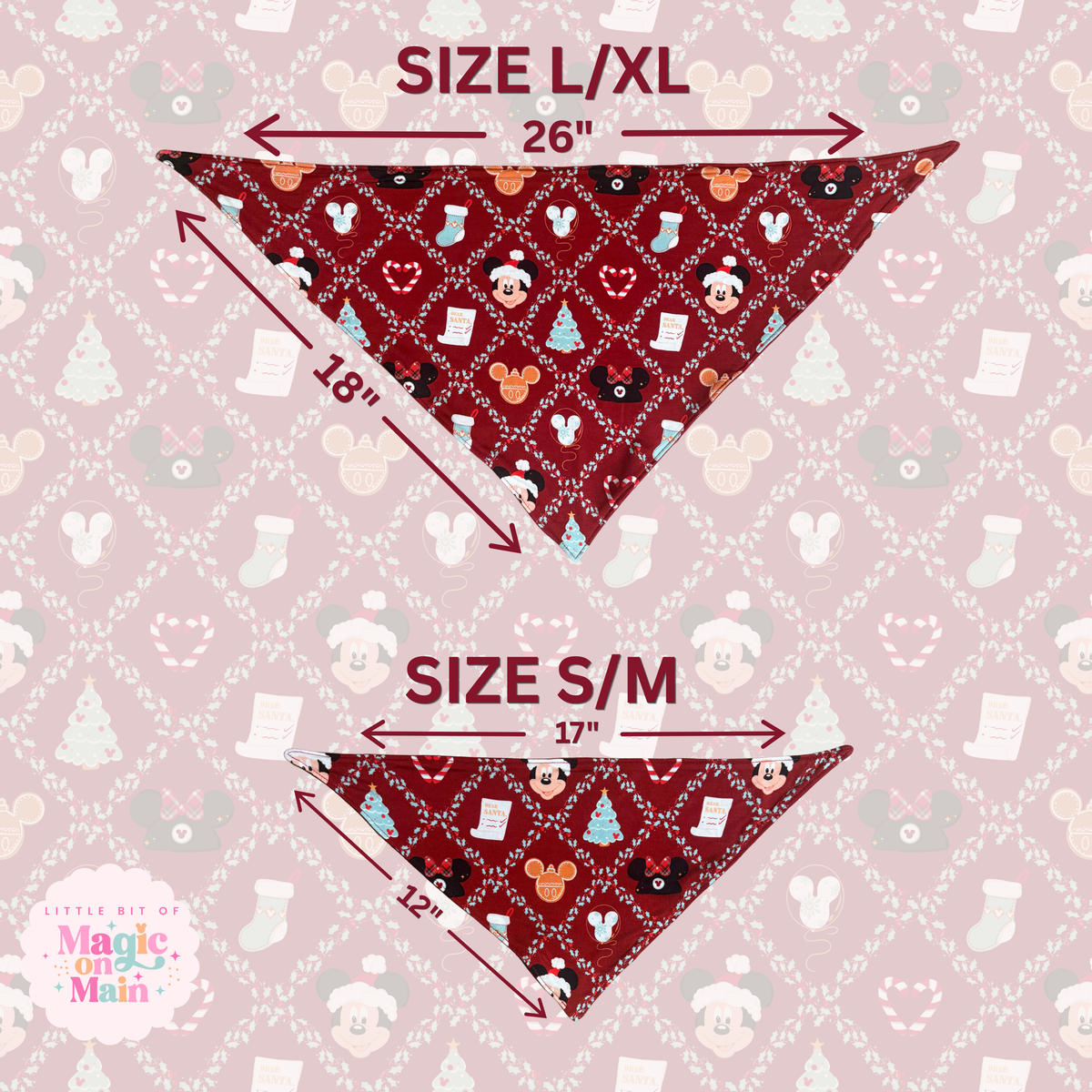 RTS - TIS THE SEASON BAMBOO PET BANDANA - EXCLUSIVE DESIGN TO MoM - FINAL SALE