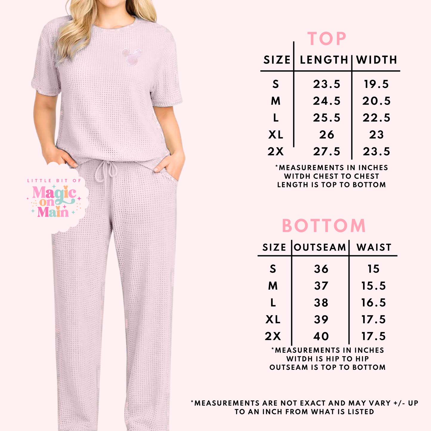 RTS - SOFT ORCHID - LOOSE WAFFLE TEXTURE BAMBOO LOUNGEWEAR