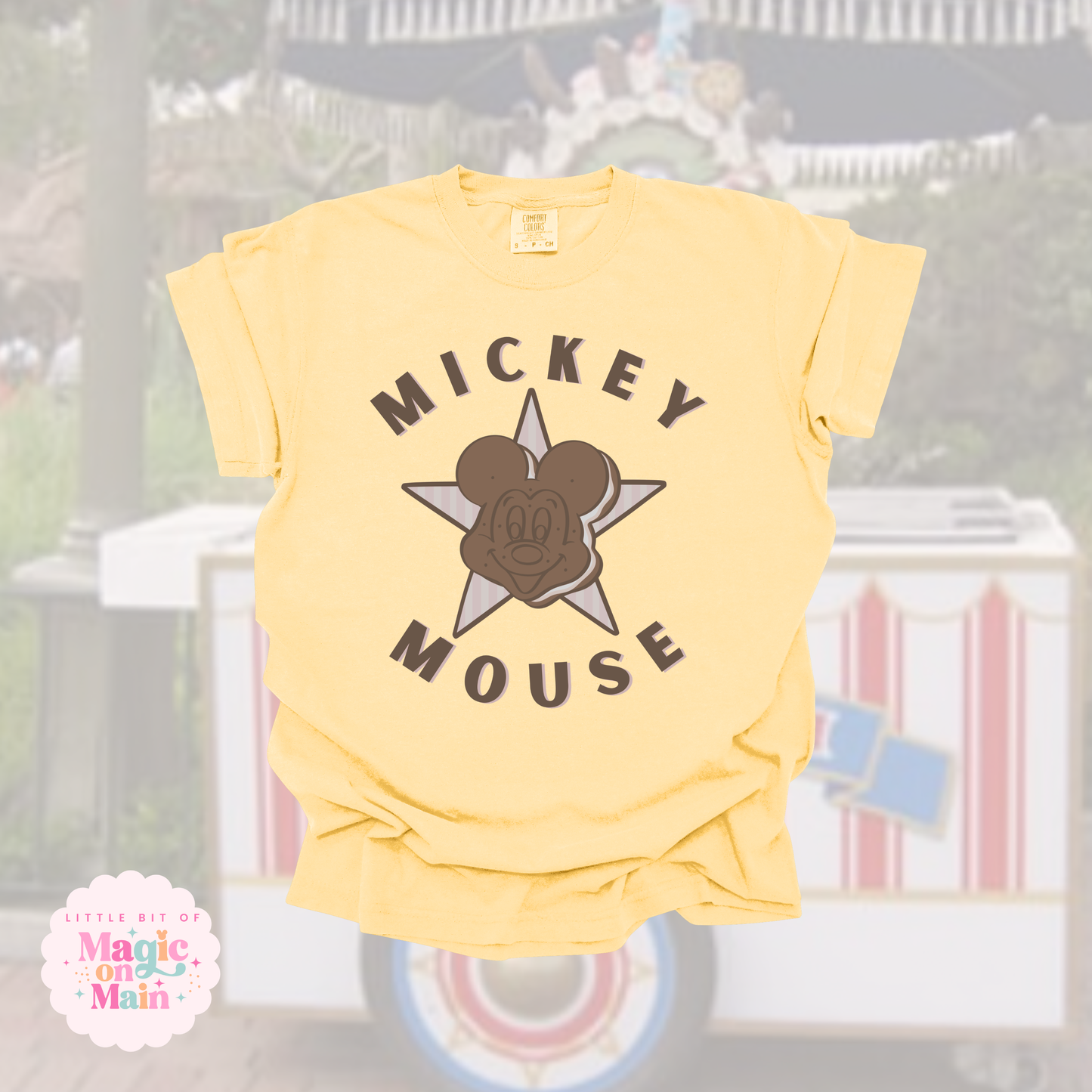 RTS PRINTED MCKY SNACKS - SIZE ADULT XL - BUTTER COMFORT COLORS TEE