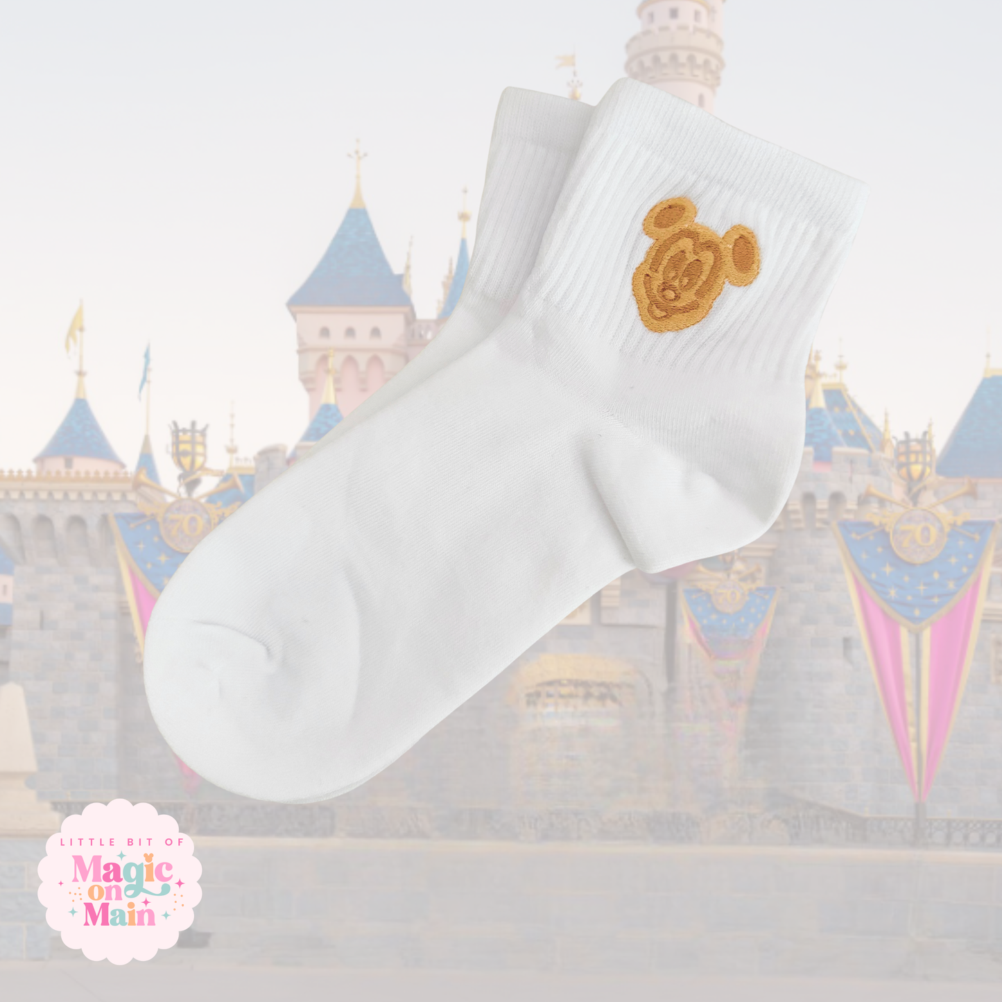 RTS EMBROIDERED MCKY WAFFLE CREW CUT SOCKS - WOMENS SIZE 5-10