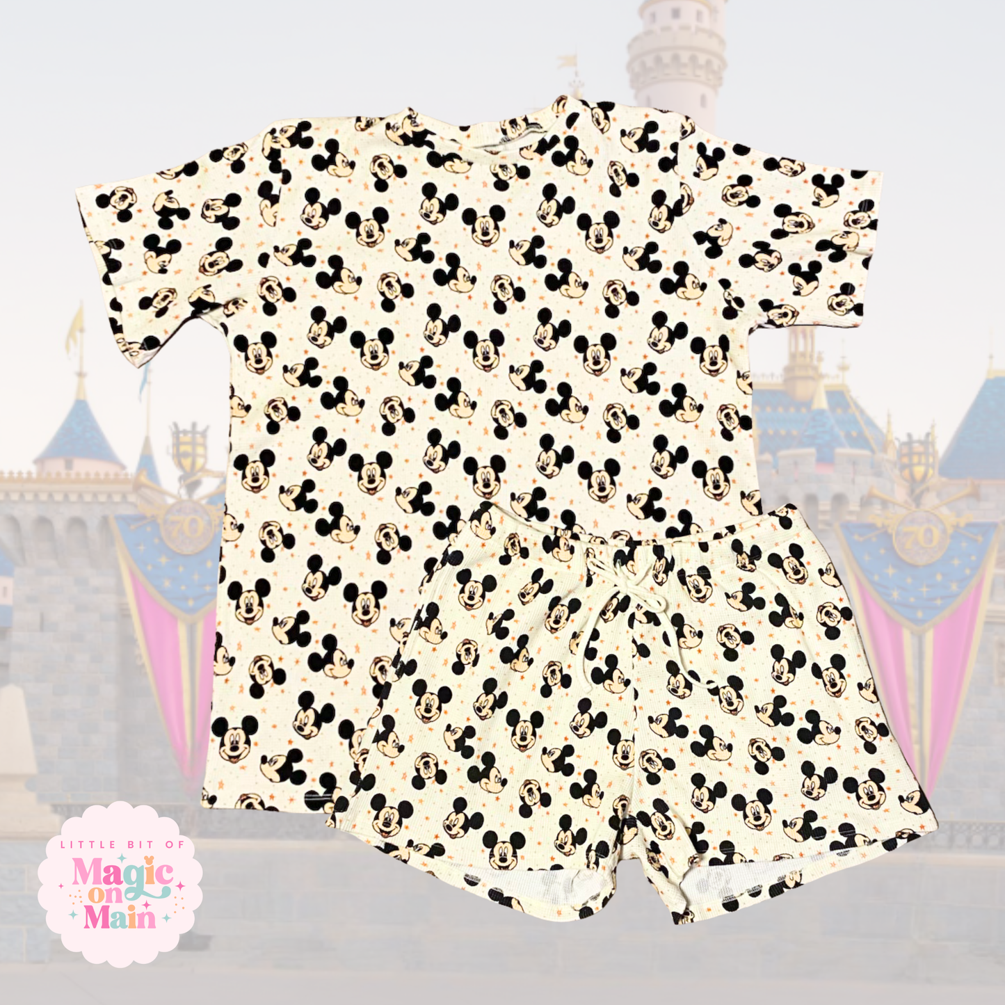 RTS OPEN BAG ADULT WAFFLE LOUNGE SET - SIZES ADULT S, M, XL, 2XL - MCKY STARS - WILL NOT COME IN ORIGINAL PACKAGING, USED AS MARKET/BOUTIQUE DISPLAY