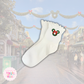 EMBROIDERED MCKY WREATH - WOMEN'S RUFFLE SOCKS