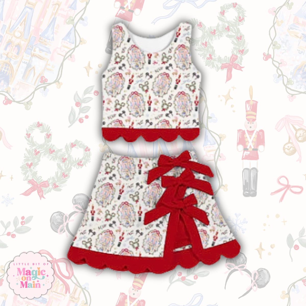 PREORDER - NUTCRACKER - TWO PIECE SCALLOPED DRESS - ANTICIPATED SHIP DATE LATE OCTOBER / EARLY NOVEMBER