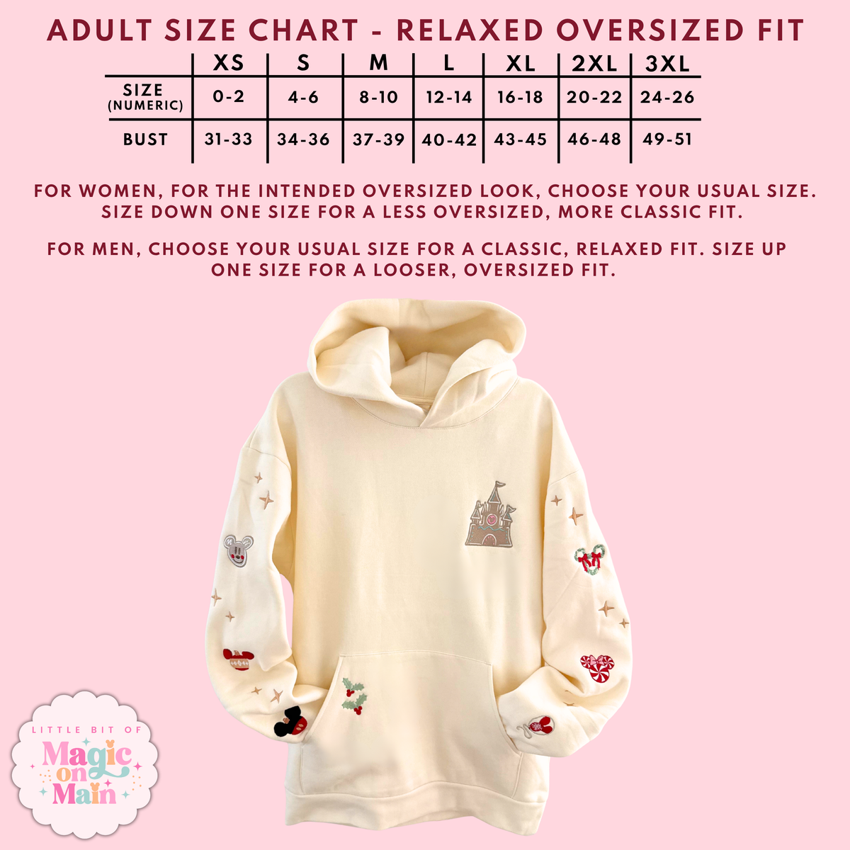 PREORDER - EMBROIDERED IVORY TIS THE SEASON OVERSIZED HOODIE - EXCLUSIVE TO MoM - SHIPS EARLY/MID NOVEMBER