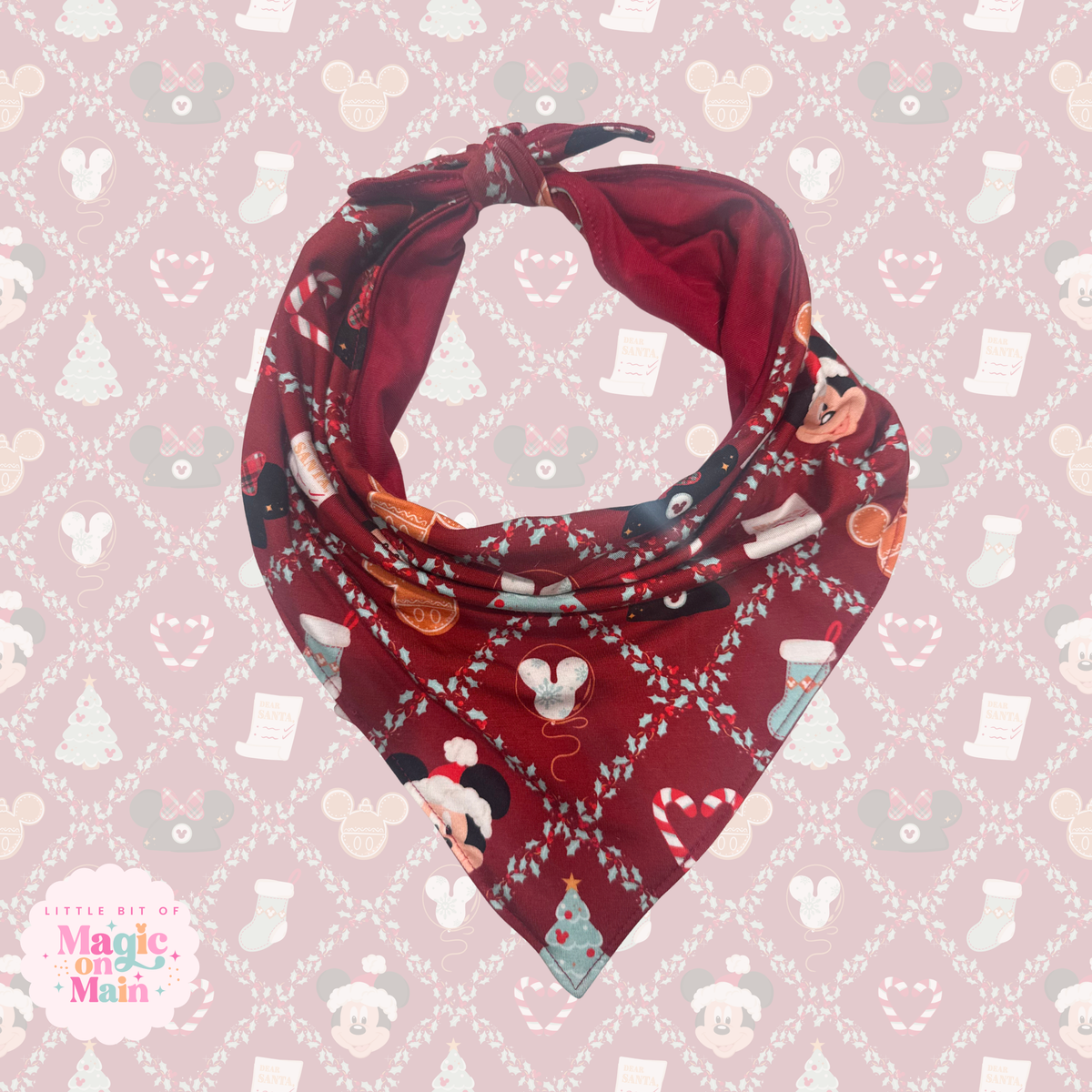 RTS - TIS THE SEASON BAMBOO PET BANDANA - EXCLUSIVE DESIGN TO MoM - FINAL SALE