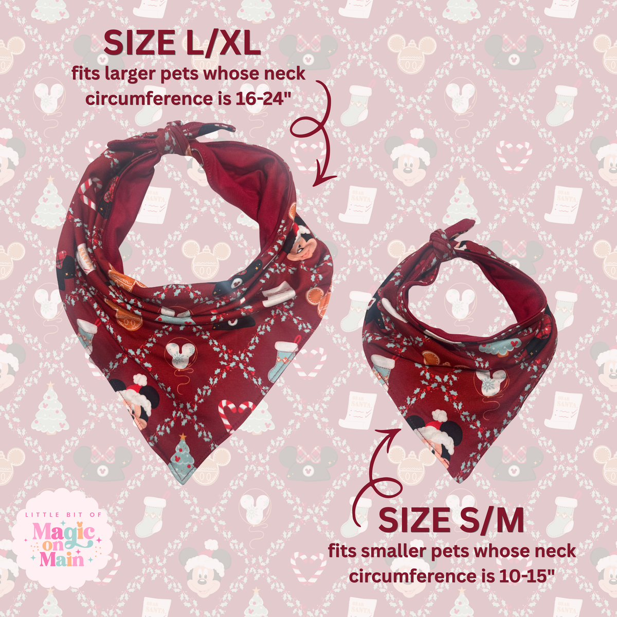 RTS - TIS THE SEASON BAMBOO PET BANDANA - EXCLUSIVE DESIGN TO MoM - FINAL SALE
