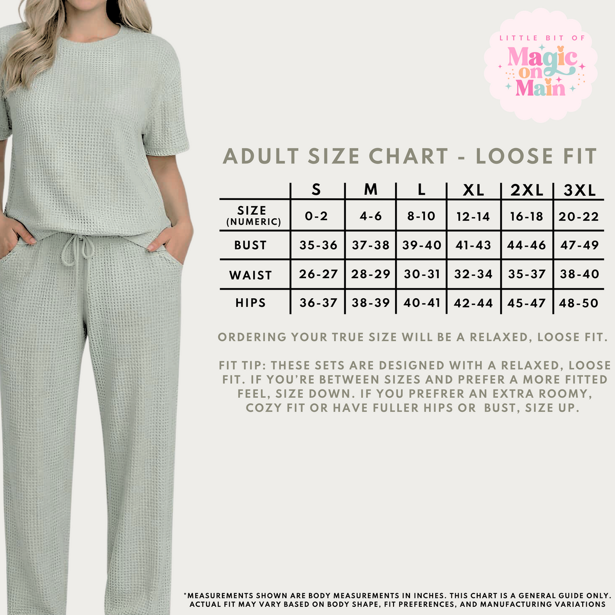 RTS - DUSTY SAGE - LOOSE WAFFLE TEXTURE BAMBOO LOUNGEWEAR