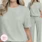 RTS - DUSTY SAGE - LOOSE WAFFLE TEXTURE BAMBOO LOUNGEWEAR