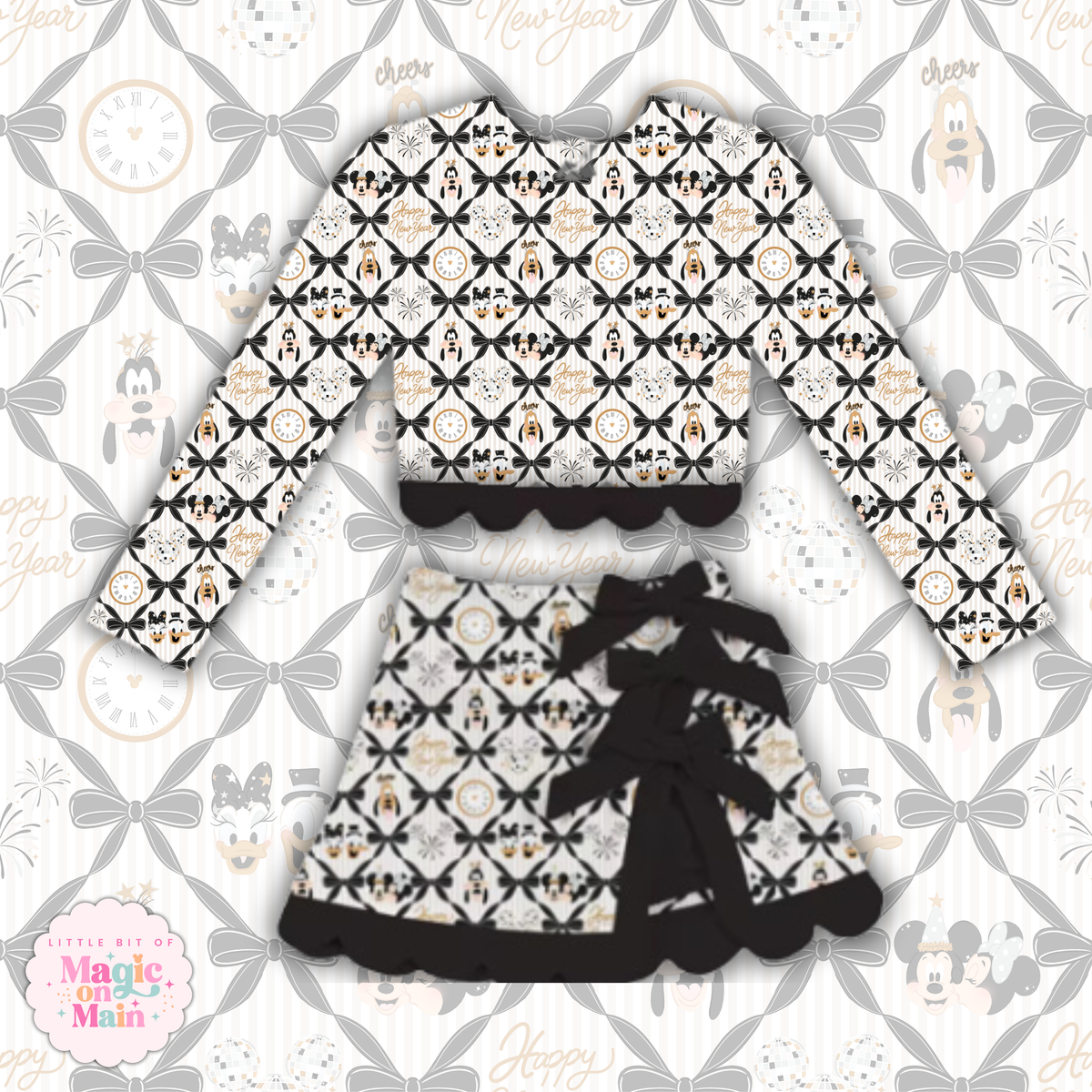 PREORDER ONLY - MEET ME AT MIDNIGHT - TWO PIECE SCALLOPED DRESS - EXCLUSIVE COLLAB DESIGN  - ANTICIPATED SHIP DATE EARLY/MID DECEMBER