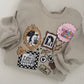 EMBROIDERED NEUTRAL MICKEY - ADULT SWEATSHIRT