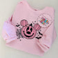RTS EMBROIDERED PINK PUMKIN - SIZE S - PINK GILDAN SWEATSHIRT